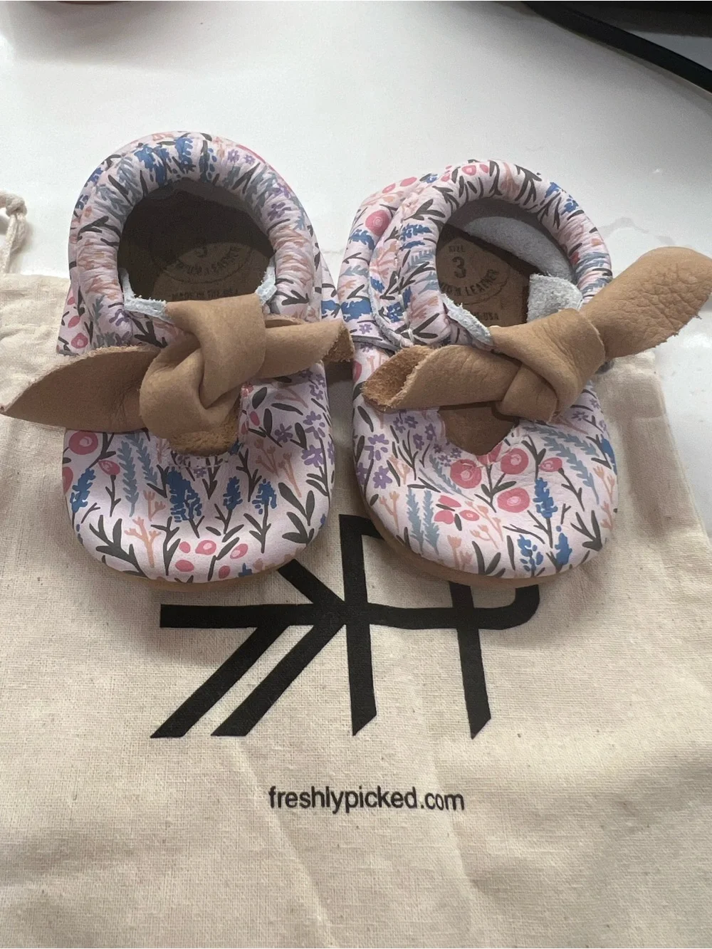 Freshly Picked Pink and Tan Floral Moccasins